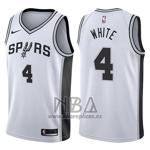 Camiseta San Antonio Spurs Derrick White NO 4 Swingman Association 2017-18 Blanco